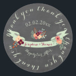 PixDezines chalkboard petite fleurs/DIY text Classic Round Sticker<br><div class="desc">PixDezines original vector graphics,  petite fleurs,  colorful blossoms with chalkboard background. Customize your own,  add address so it can be used as envelope sealers and return address all in one.com™ and PixDezines™ on zazzle.com</div>