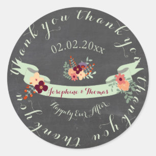 PixDezines chalkboard petite fleurs/DIY text Classic Round Sticker