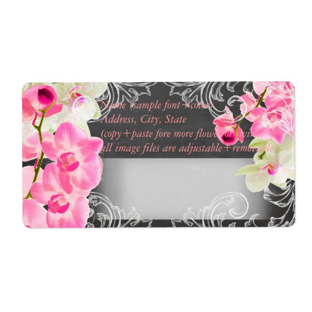 PixDezines chalkboard+pink kona orchid Label (Front)