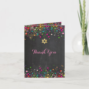 PixDezines Chalkboard Rainbow Confetti/Thank You Thank You Card