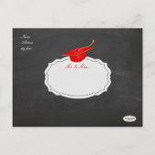 PixDezines chalkboard+red cap graduation Invitation Postcard (Back)