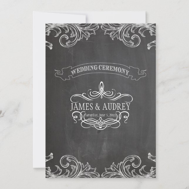 PixDezines chalkboard/rococo/diy background color Invitation (Front)