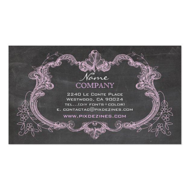 Blank Rococo Card PixDezines chalkboard+rococo frame Business Card Template