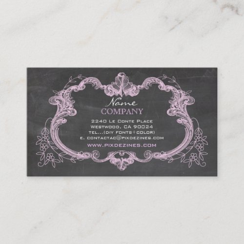 PixDezines chalkboard+rococo frame Business Card Template