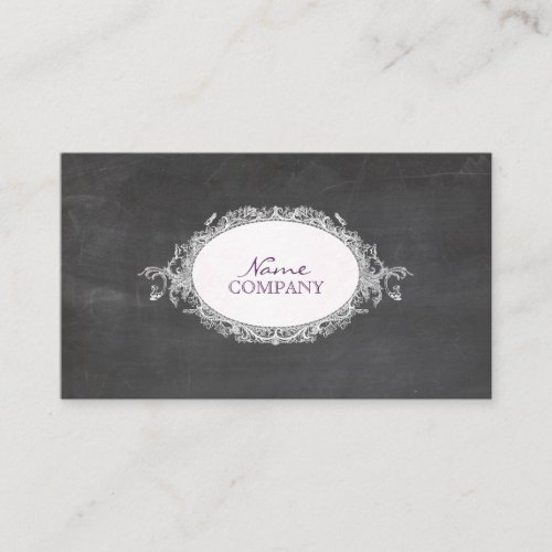 PixDezines chalkboard+rococo frame Business Card Template
