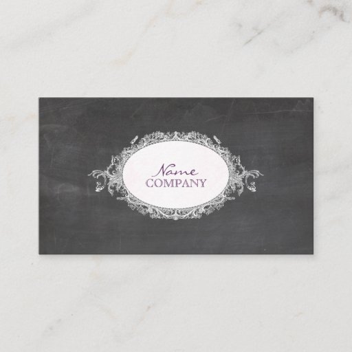 Customizable PixDezines chalkboard+rococo frame Business Card Template