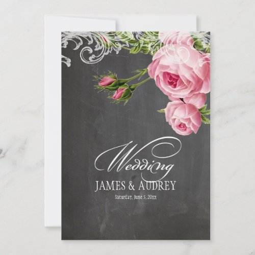 PixDezines chalkboard/rococo/vintage roses Cards