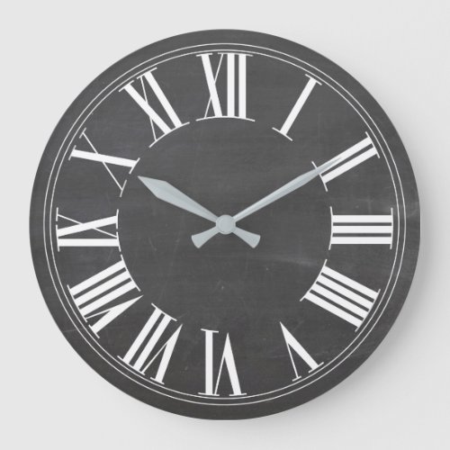 PixDezines CHALKBOARD ROMAN NUMEROS Large Clock
