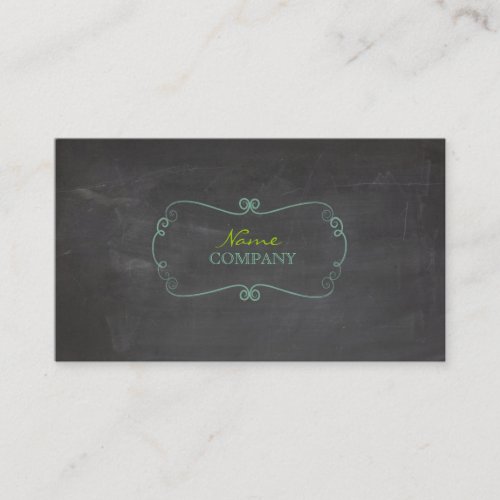 PixDezines chalkboard+scrolls frame Business Cards