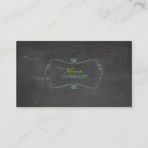 Customizable PixDezines chalkboard+scrolls frame Business Cards