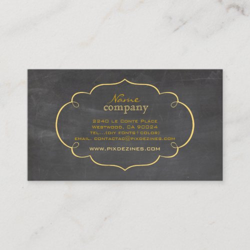 PixDezines chalkboard+scrolls frame Business Card Template