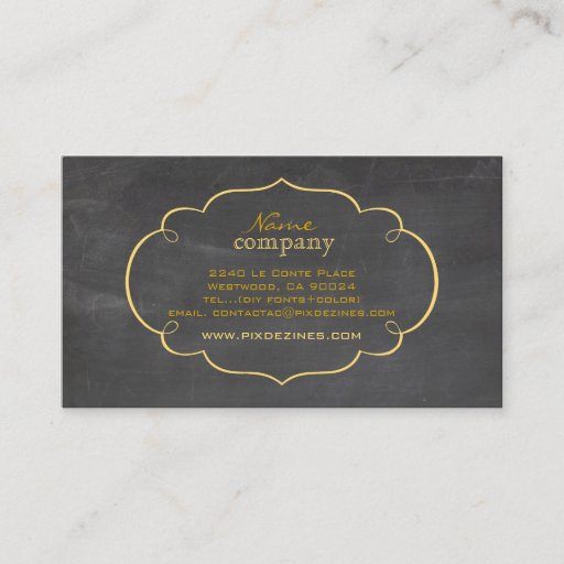 Customizable PixDezines chalkboard+scrolls frame Business Card Template