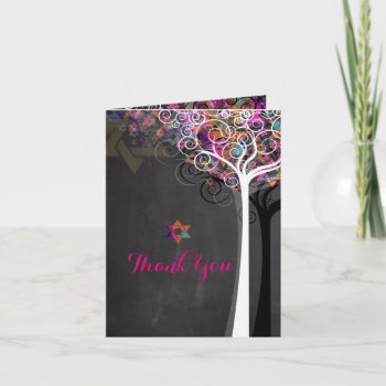 Pixdezines Chalkboard Tree Of Life/thank You Thank You Card by custom_mitzvah at Zazzle
