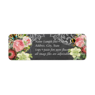 PixDezines chalkboard+vintage roses Label