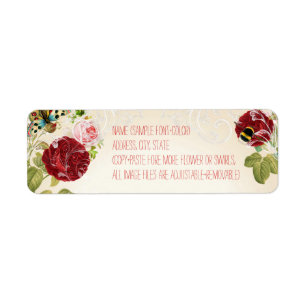 PixDezines chalkboard+vintage roses Label