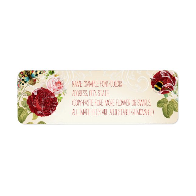 PixDezines chalkboard+vintage roses Label (Front)
