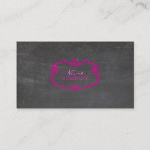 Customizable PixDezines chalkboard+whimsy frame Business Card Templates
