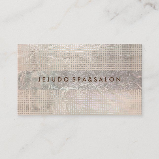 PixDezines champagne grids/faux foil Business Card (Front)
