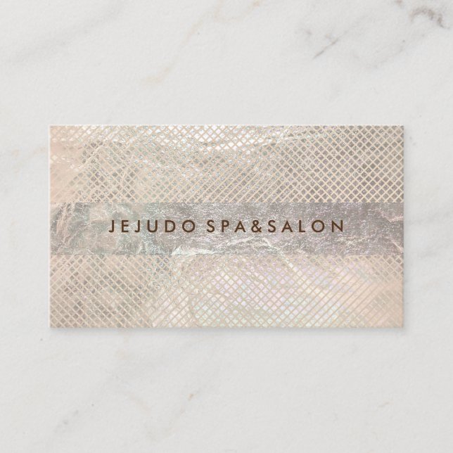 PixDezines champagne grids/faux foil Business Card (Front)