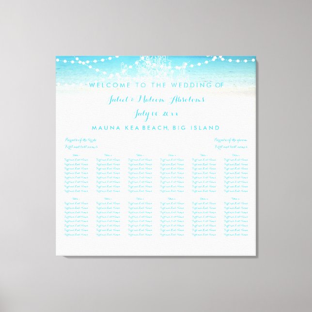 PixDezines Chandelier/Beach/Seating Chart Canvas Print (Front)