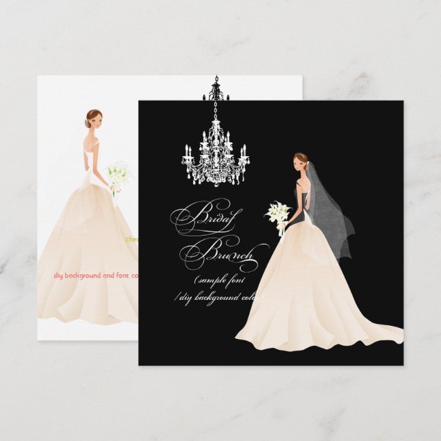 PixDezines Chandelier Bridal Brunch/DIY color Invitation (Front/Back)