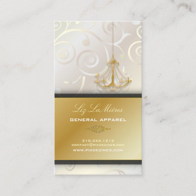 PixDezines Chandelier cupcakes swirls/pearly white Business Card (Front)