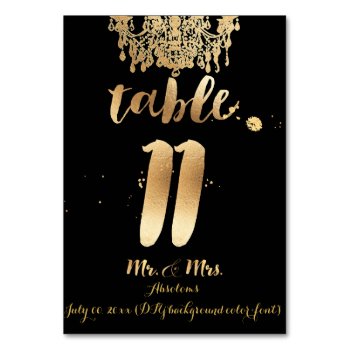 Pixdezines Chandelier/faux Gold/table 11 Table Number by custom_stationery at Zazzle
