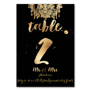PixDezines Chandelier/Faux Gold/table 2 Table Number
