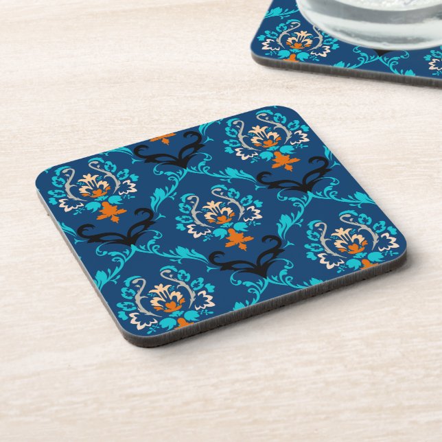 PixDezines Chantal Damask/DIY background color Coaster (Left Side)