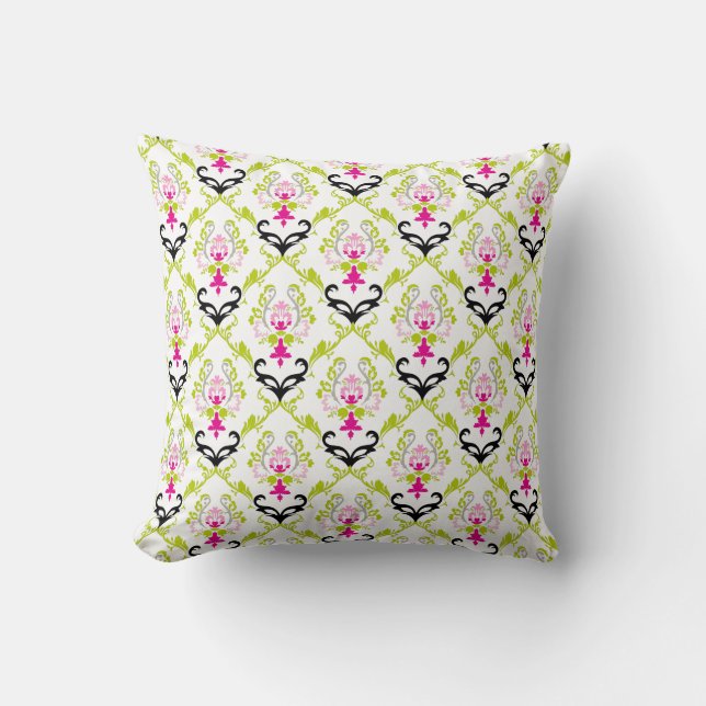 PixDezines chantal damask/diy background Throw Pillow (Front)