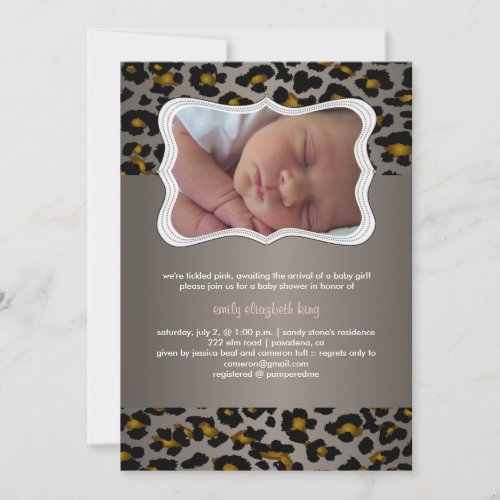 PixDezines cheetah/birth announcement/shower