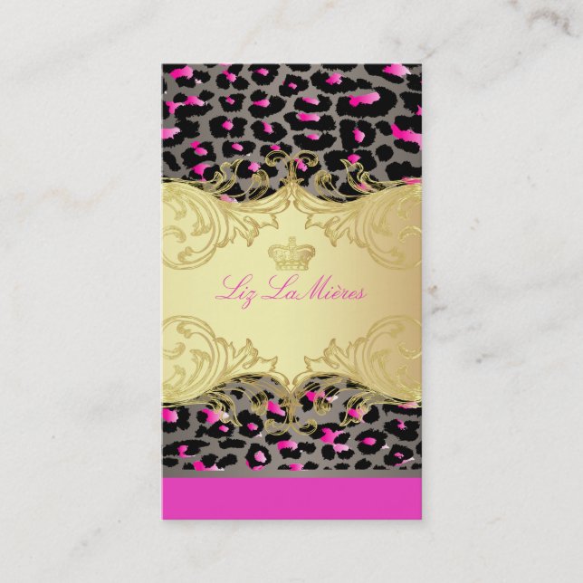PixDezines cheetah spots/diy background color Business Card (Front)