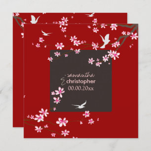 PixDezines Cherry blossom/diy background color Invitation