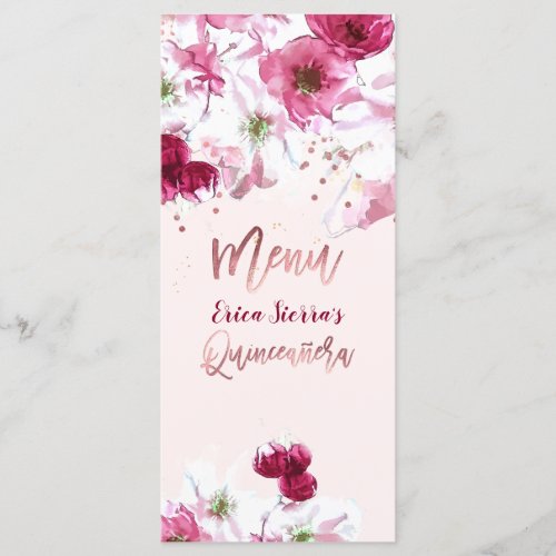 PixDezines Cherry Blossoms Quinceanera Menu