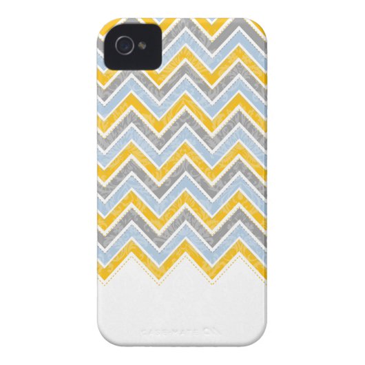 PixDezines Chevron Blue+Yellow Case-Mate iPhone Case (Back)