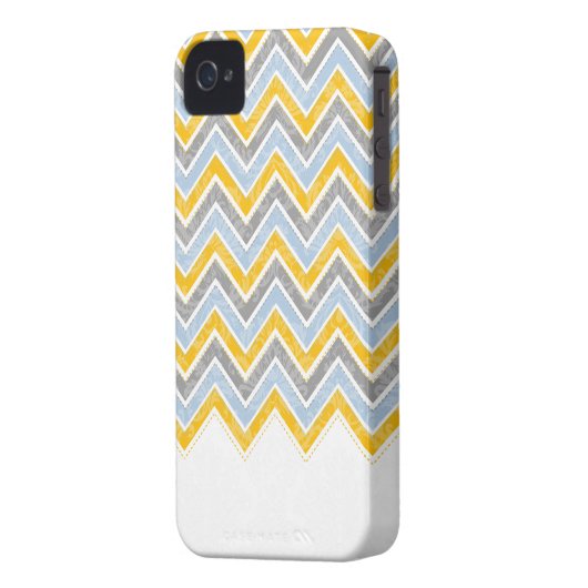 PixDezines Chevron Blue+Yellow Case-Mate iPhone Case (Back Left)