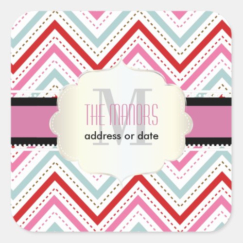 PixDezines ChevronChristmasDIY colors Square Sticker