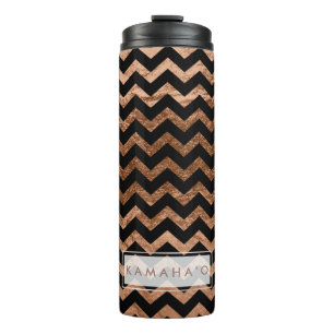 PixDezines Chevron/Faux Metallic Copper Thermal Tumbler
