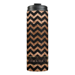 PixDezines Chevron/Faux Metallic Copper Thermal Tumbler