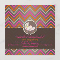 PixDezines chevron/pink orange/baby shower/DIY Invitation