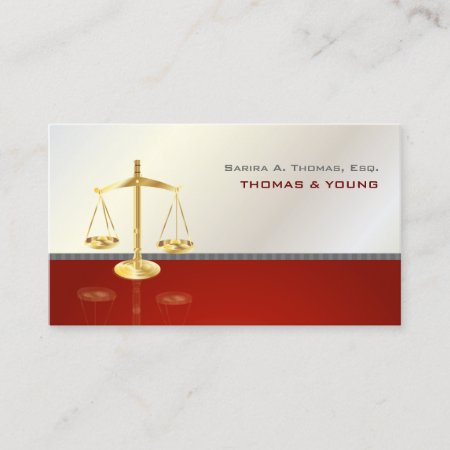 Pixdezines Chic Attorney/white Red Business Card