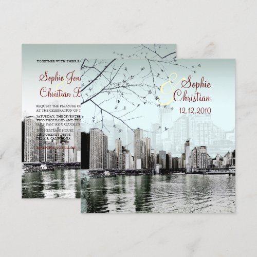 PixDezines Chicago Lakeshore Skyline/invitations