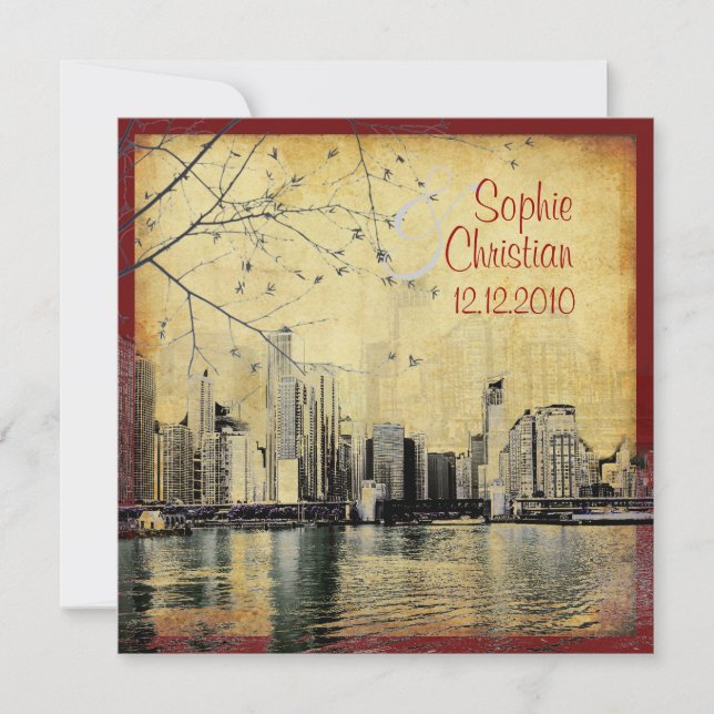 PixDezines Chicago Lakeshore Skyline/invitations Invitation (Front)