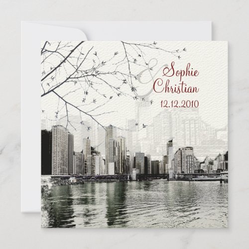 PixDezines Chicago Lakeshore Skyline/invitations