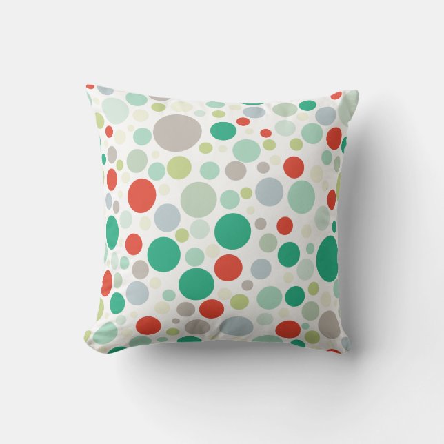 PixDezines christmas/adjustable polka dots Throw Pillow (Front)