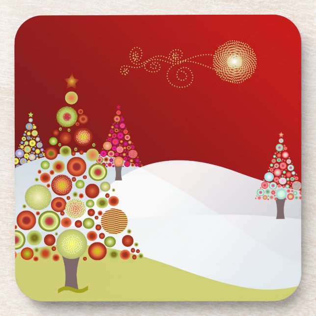 PixDezines christmas trees Drink Coaster (Front)