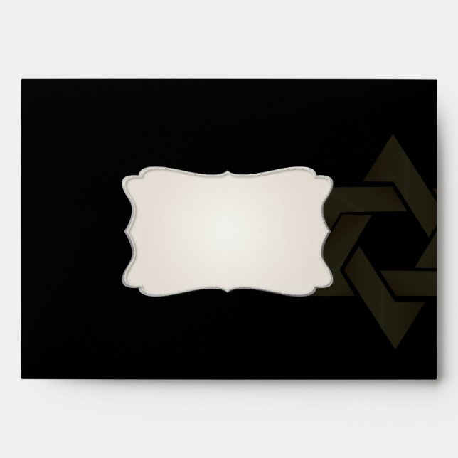 PixDezines Classic Bar Mitzvah/black+gold Envelope (Front)