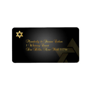PixDezines Classic Bar Mitzvah/black+gold Label