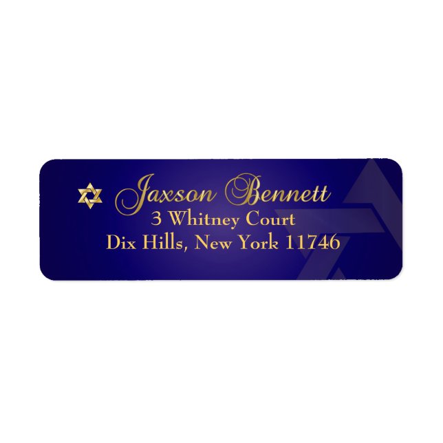 PixDezines Classic Bar Mitzvah/blue+gold Label (Front)