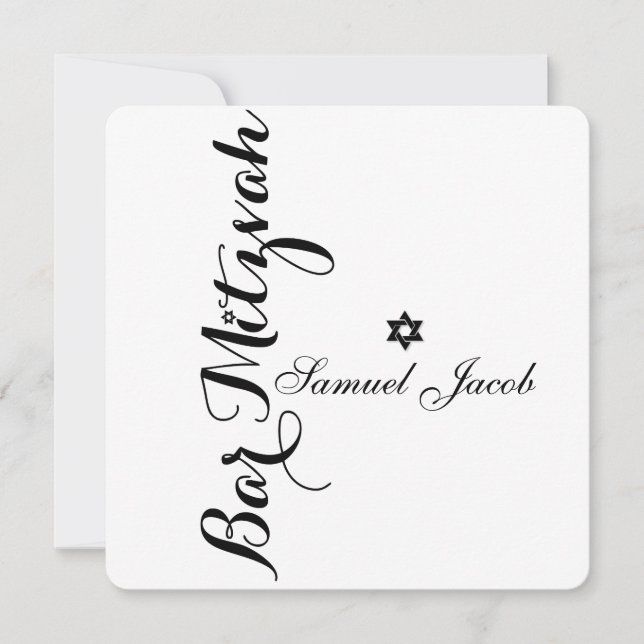 PixDezines Classic Bar Mitzvah/DIY color Invitation (Front)